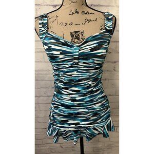 Swim Solutions Separates Tankini Top 12 Lakeside Teal Green Tummy Control New‎